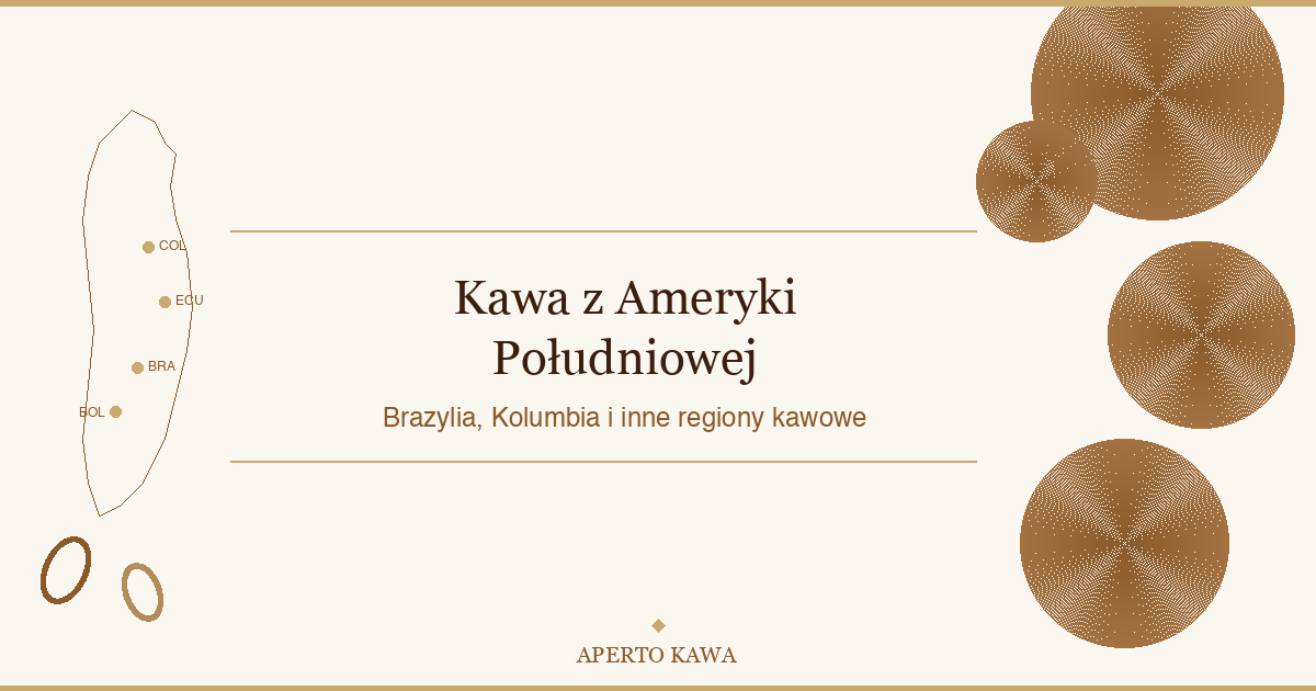 Kawa z Ameryki Południowej - mapa regionów kawowych Brazylii Kolumbii Peru Ekwadoru i Boliwii