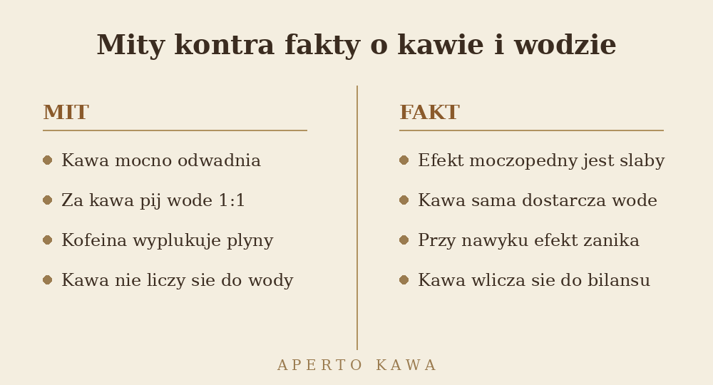 Mity kontra fakty o kawie i wodzie - czy kawa odwadnia organizm