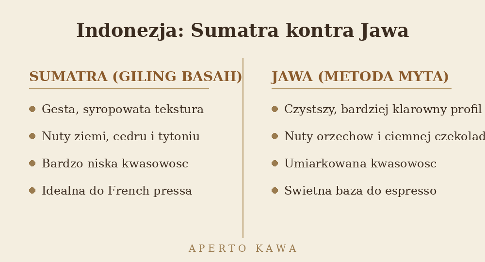Porównanie kawy indonezyjskiej z Sumatry i Jawy - profil smaku i obróbka