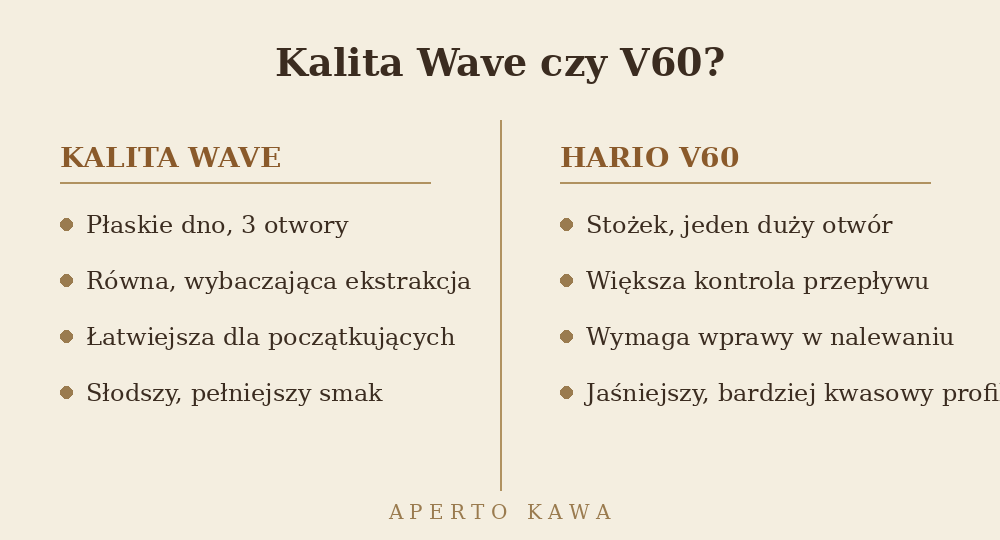 Porównanie drippera Kalita Wave i Hario V60 – różnice w parzeniu kawy